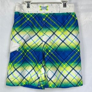 OP Blue Yellow Green Swim Trunks